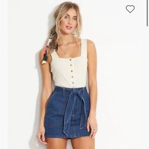 Billabong Denim Mini Skirt with Belt